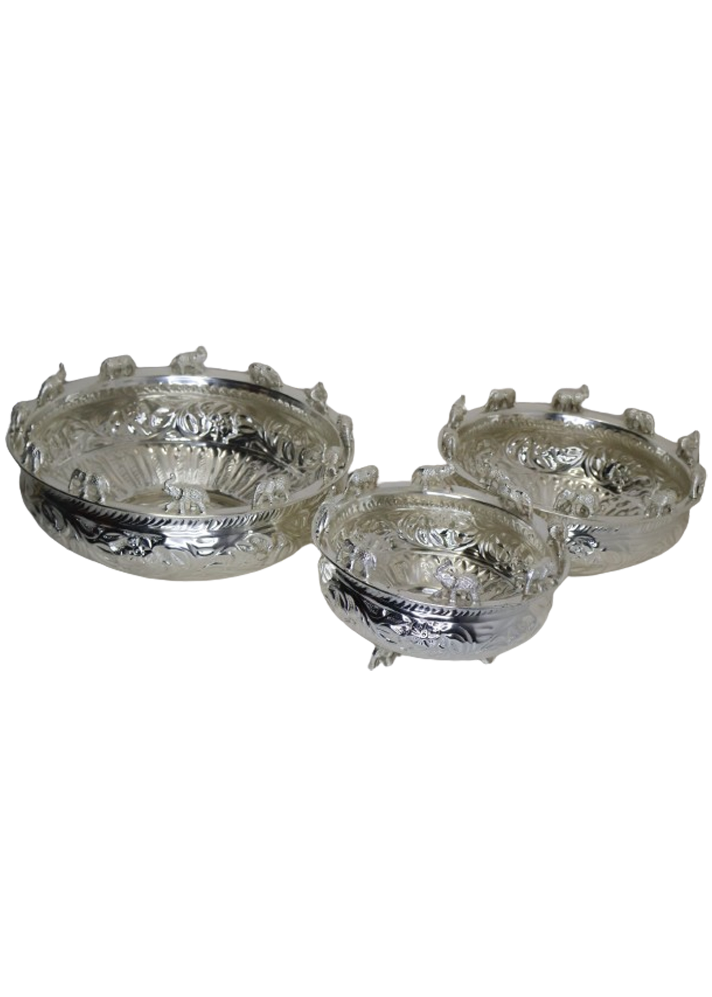 Fancy Metallic Sliver Bowl Set
