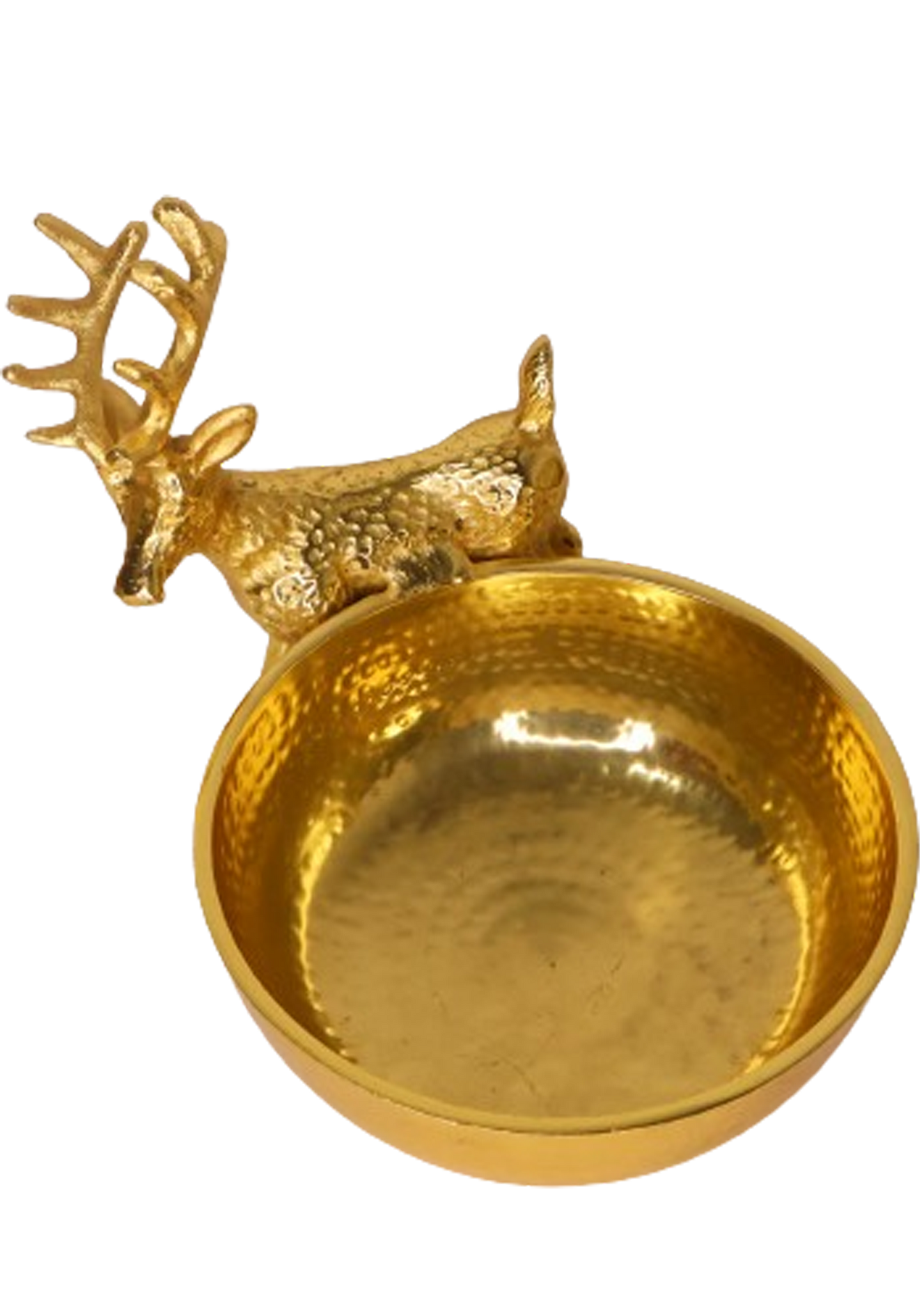 Golden Serving Bowl with Reindeer