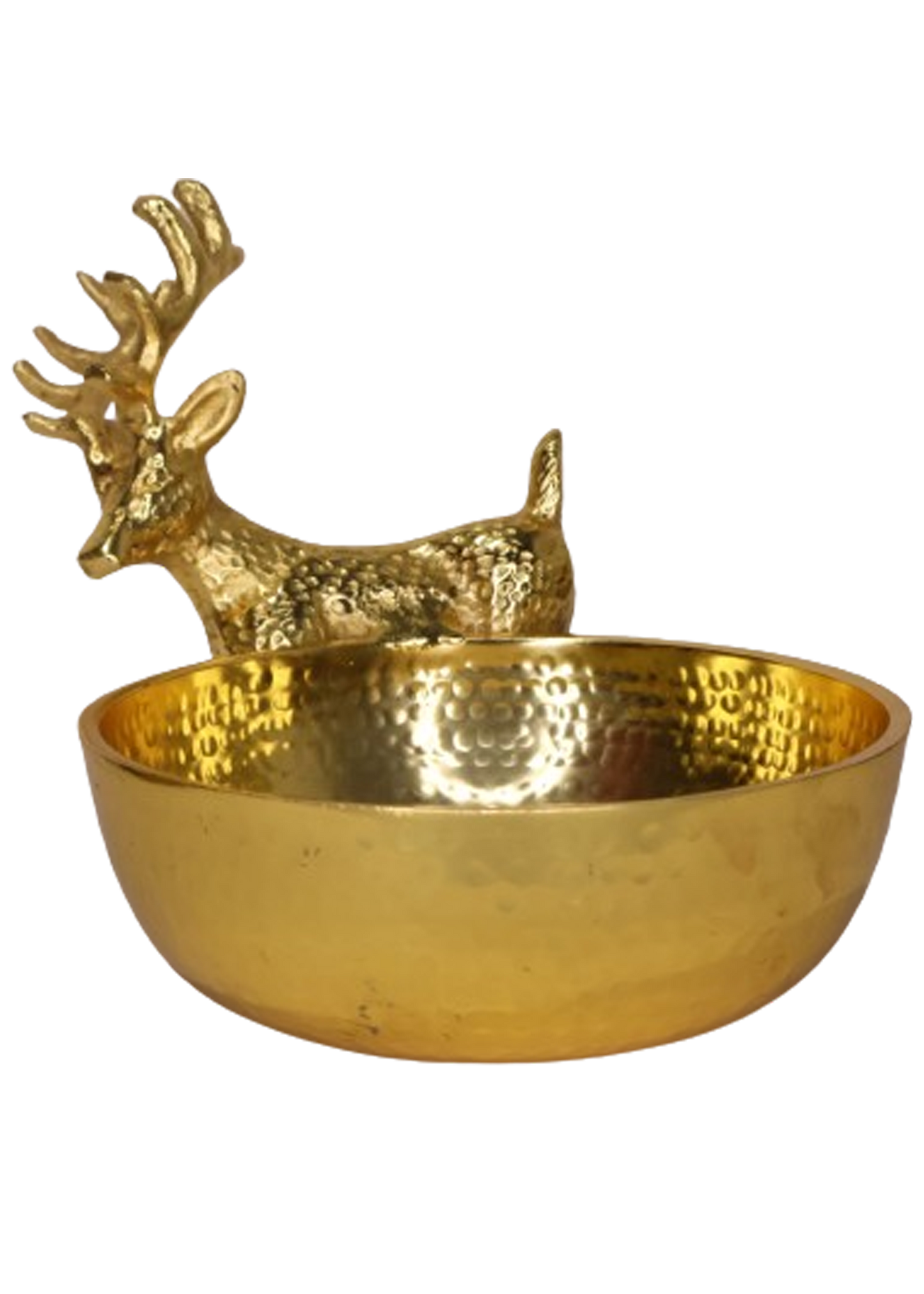 Golden Serving Bowl with Reindeer